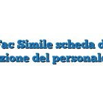 Fac Simile scheda di valutazione del personale Word