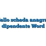 Modello scheda anagrafica dipendente Word