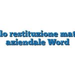 Modulo restituzione materiale aziendale Word