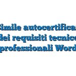 Fac Simile autocertificazione dei requisiti tecnico professionali Word