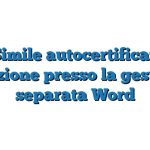 Fac Simile autocertificazione iscrizione presso la gestione separata Word