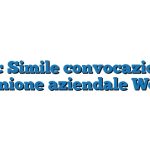 Fac Simile convocazione riunione aziendale Word