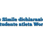 Fac Simile dichiarazione studente atleta Word