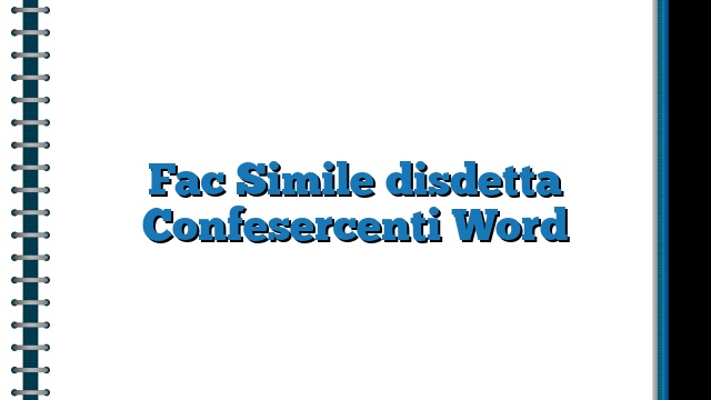 Fac Simile disdetta Confesercenti Word