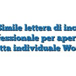 Fac Simile lettera di incarico professionale per apertura ditta individuale Word