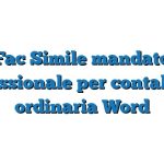 Fac Simile mandato professionale per contabilità ordinaria Word