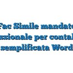 Fac Simile mandato professionale per contabilità semplificata Word