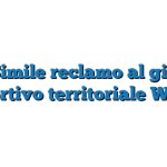 Fac Simile reclamo al giudice sportivo territoriale Word