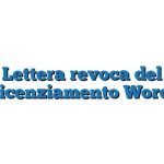 Lettera revoca del licenziamento Word