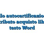 Modello autocertificazione per contributo acquisto libri di testo Word