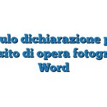 Modulo dichiarazione per il deposito di opera fotografica Word