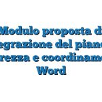 Modulo proposta di integrazione del piano di sicurezza e coordinamento Word