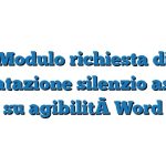 Modulo richiesta di attestatazione silenzio assenso su agibilità Word