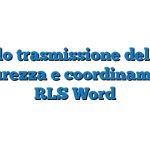 Modulo trasmissione del piano di sicurezza e coordinamento a RLS Word