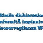 Fac Simile dichiarazione di conformità impianto di videosorveglianza Word