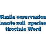 Fac Simile osservazioni del tirocinante sull’esperienza di tirocinio Word