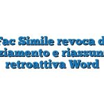 Fac Simile revoca di licenziamento e riassunzione retroattiva Word