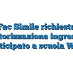 Fac Simile richiesta autorizzazione ingresso posticipato a scuola Word