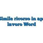 Fac Simile ricorso in appello lavoro Word