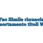 Fac Simile rinuncia ammortamento titoli Word