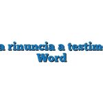 Lettera rinuncia a testimoniare Word