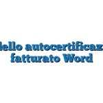 Modello autocertificazione fatturato Word