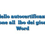 Modello autocertificazione iscrizione all’albo dei giornalisti Word