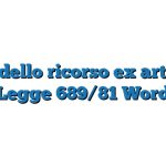 Modello ricorso ex art. 22 Legge 689/81 Word