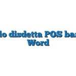 Modulo disdetta POS bancario Word