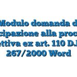 Modulo domanda di partecipazione alla procedura selettiva ex art. 110 D.Lgs. 267/2000 Word