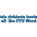 Modulo richiesta iscrizione all’Albo CTU Word