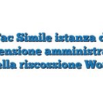 Fac Simile istanza di sospensione amministrativa della riscossione Word