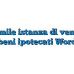 Fac Simile istanza di vendita di beni ipotecati Word