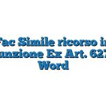 Fac Simile ricorso in riassunzione Ex Art. 627 CPC Word