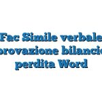 Fac Simile verbale approvazione bilancio in perdita Word