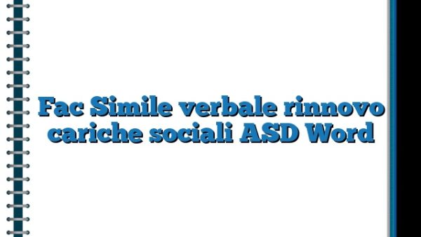 Verblee Fac Simile verbale rinnovo cariche sociali ASD Word