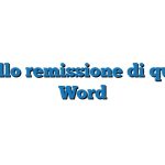 Modello remissione di querela Word