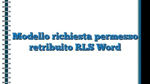 Modello Richiesta Permesso Retribuito RLS Word