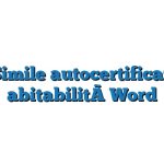 Fac Simile autocertificazione abitabilità Word