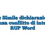 Fac Simile dichiarazione assenza conflitto di interessi RUP Word