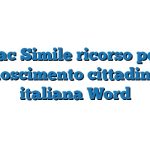 Fac Simile ricorso per riconoscimento cittadinanza italiana Word