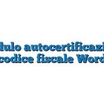 Modulo autocertificazione codice fiscale Word