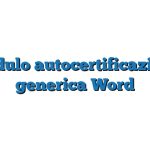 Modulo autocertificazione generica Word